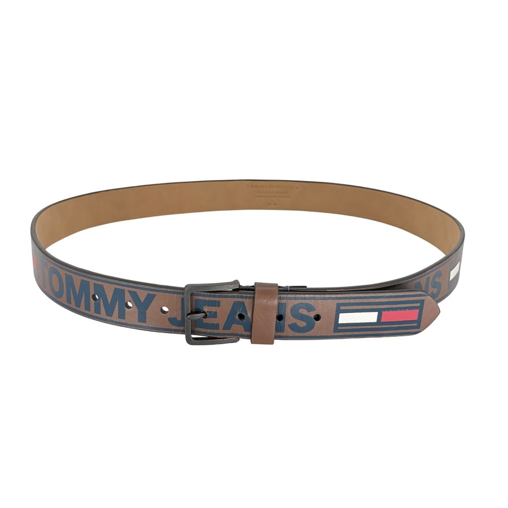 Tommy Hilfiger Tommy Jeans Logo Belt Mens Large L 38-40 Brown Streetwear Y2K